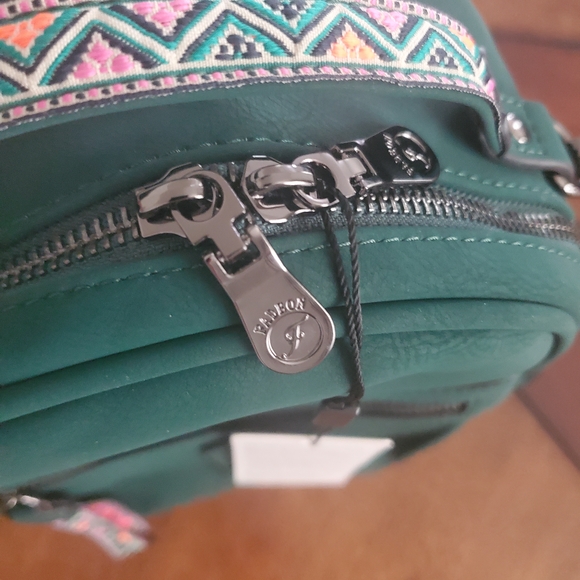 Fadeon Shoulder Green  Like Suede Women\'s Backpack New
